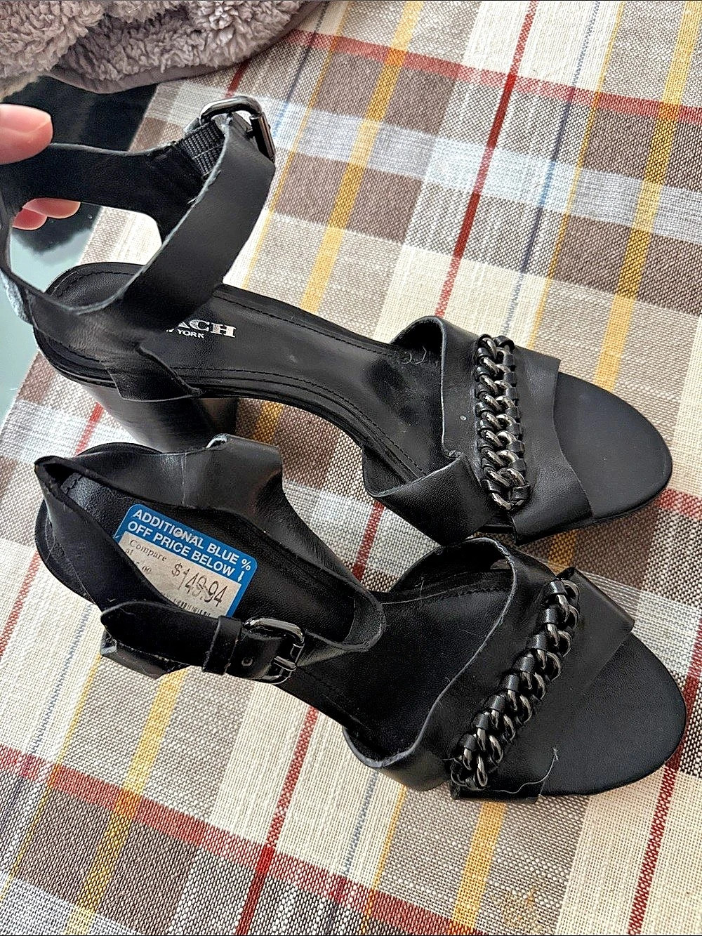 Coach Heeled Chain Sandals in Black US 6.5 B